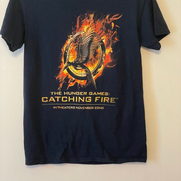 Gildan S Hunger Games Catching Fire casual shirt sleeve t-shirt fandom black - Picture 3 of 7